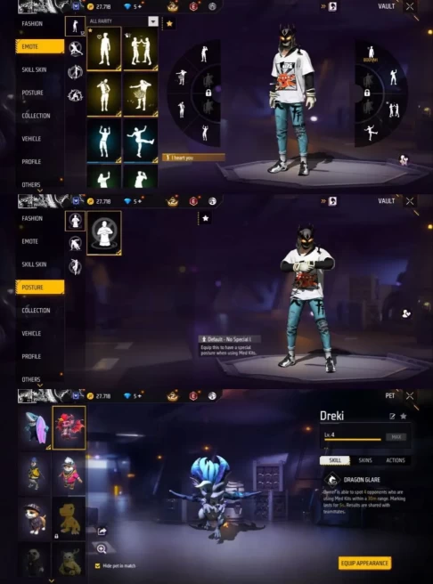 iOS Android - Level 43 - Set 31 - Emote 12 - Dance 3 - Pet 5 - Weapon 51 - Artifact 2 - Mythic 8 - Epic 18 - Diamond 5  - Server Global - Code86
