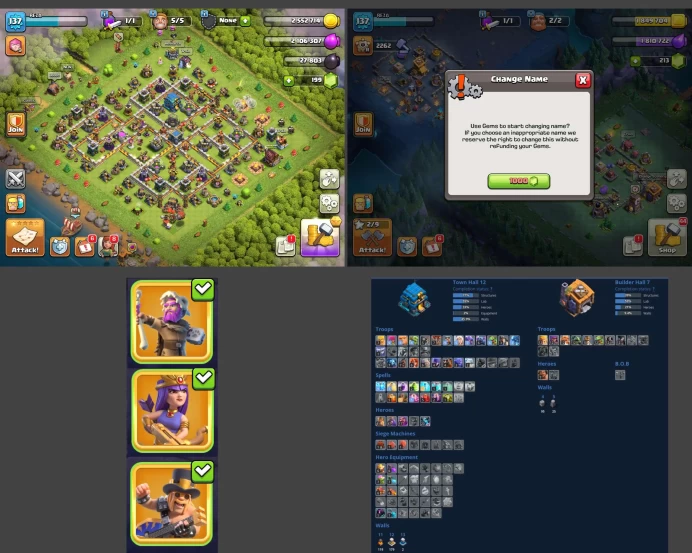 ■TH:12 (+50%) ■Heroes: K41 Q47 P20 W17 ■Skins:3 ■SW:1137 ■BH:7 ■Full Access ■Instant Delivery ■A5363
