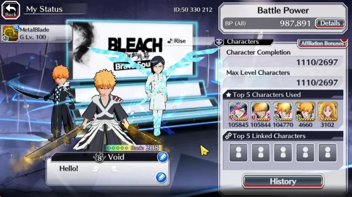 [GLOBAL]55K Orb|10th Anniv(Rukia,Ichigo),TYBW26(Uryu,Ichigo),Kon New Year,Ururu,Etc|6K Prem+6,9K AccTicket|Klab ID(BBS2311)