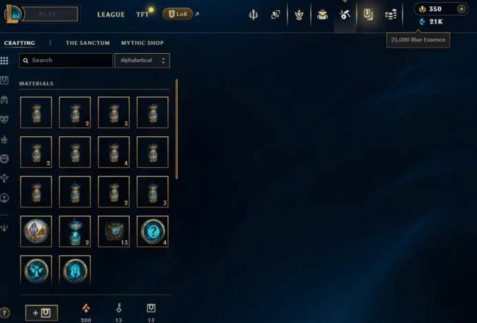 【 EUW 】 ⸱ Iron IV 183.5% WR +28Games  | Hand - ( leveled + De-ranked  ) | Unverified  | 21090 BE  | 350 RP  | Untouched-Loot  | Check Descripti