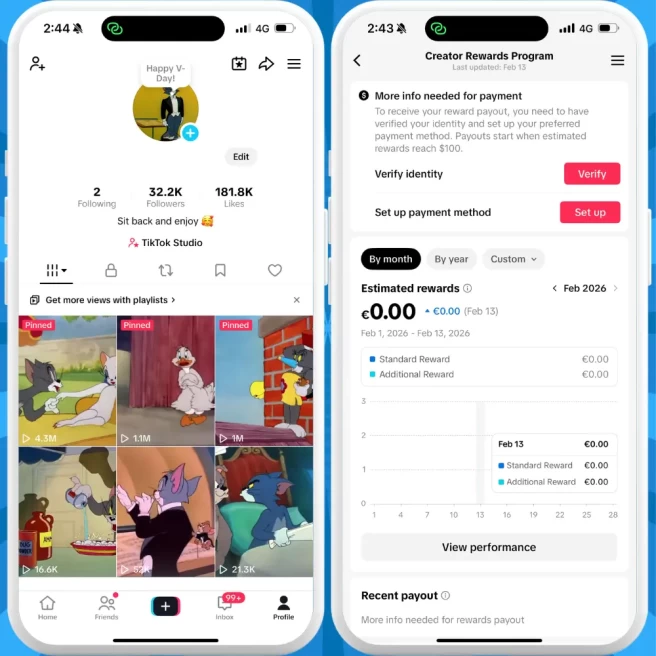 [Discounted] France Monetized Creator Rewards Program Account | 32K Authentic Followers & 181K Likes | Verified Screenshots + Instant Delivery