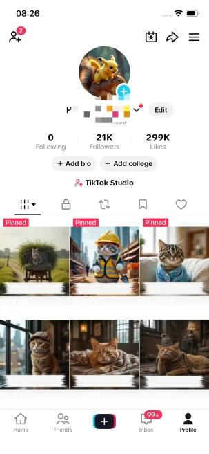 Instanly Delivery/ Monetized 21K Followers+290K Likes Account/ Creator Rewards Program Activated/ Live Stream/ Full Acce21