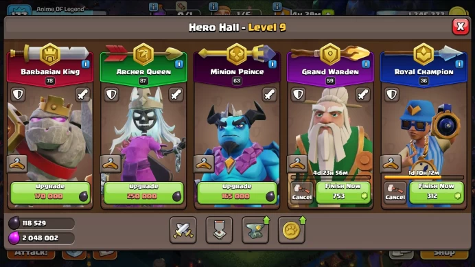 TH 15 MAX-BH10|LV 177|HH 9|BK 78,AQ 87,GW 60,MP 63,RC 37|CN OFF|Tiger Mountain Scenery|14 Epic Equipment|Protect OFF(COC1981)