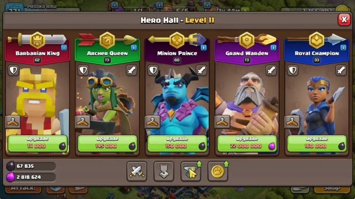 TH 18 - BH 10|LV 231|HH 11|BK 62,AQ 73,GW 73,MP 60,RC 33|CN OFF|Protect OFF|TAKE MAIL(COC1986)