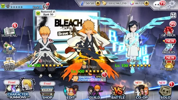 [GLOBAL]46k Orb|10th Anniv Ichigo,TYBW26(Uryu,Ichigo),Renewed(Byakuya,Aizen),Ururu,2 Crescent,Etc|6,2K AccTic|Klab ID(BBS2315)