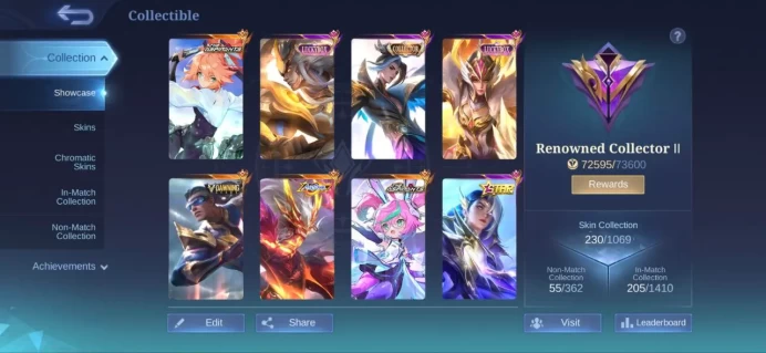 MLBB Lv.58 | 230 Skins | 151 Magic Cores | Collector Ling & Natalia | M-World Yin | Global