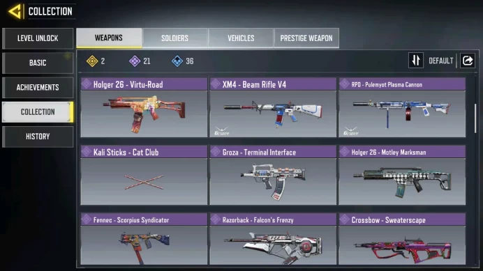 2 Legendary~Vargo-S Fiery Hell~J358 Fin Funnel v Gundam~21 Epic weapons~6 Epic skins~52 lvl~CDm-336