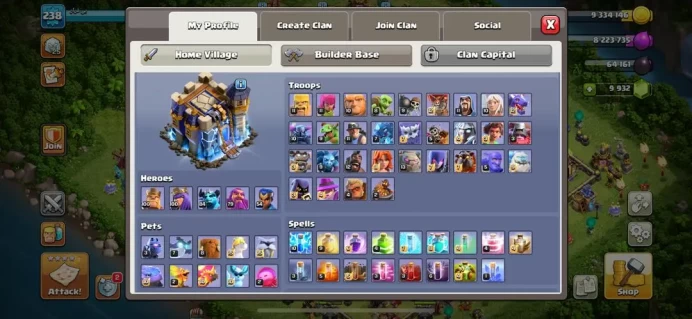 TH 18 MAX SAFE (10 K Gem) , FULL EPIC EQUIPMENT, CH NAME FREE , FULL MAGIC ,(218)