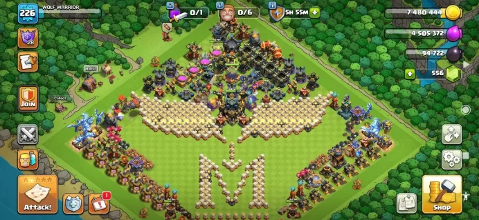 TH 17 Max, 11 Equipment Epic, Defense Max, Magic Items, 5 Hero Skin, Wall Full Max TH 16, Change Name 500Gems