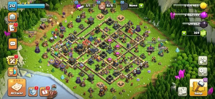 TH 17 Max, 11 Equipment Epic, Defense Max, Hero Max, 5 Hero, Skin, 1 Map Skin, Wall Max, Magic Items, 306 League Medal