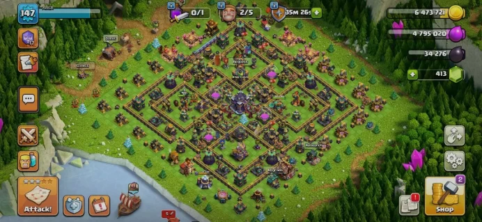 TH 15 - TH 14 Full Max, 6 Equipment Epic, Defense Max, Wall Max, Hero Max, Magic Items
