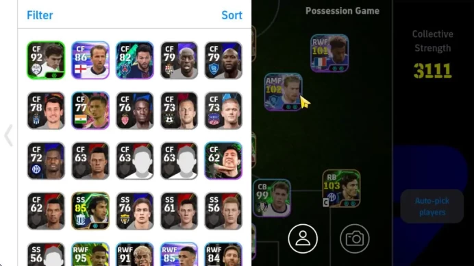 Mobile| El-Hadji Diouf,Raul, (Phenom Finish),Zico,Desire Doue (Blitz Curler),Kevin De Bruyne (Phenom Pass),ETC|TakeEmail(EF1302)