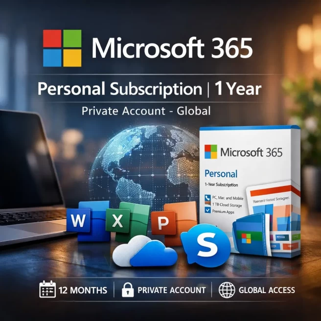Microsoft 365 Personal Subscription 1 Year - Private Account (Global)