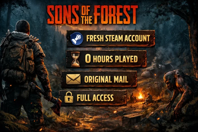 [Steam] Sons of The Forest ◈ Fresh Steam Account ◈ Original Mail ◈ 0 Hours Played ◈ Full Access ◈ Instant Delivery