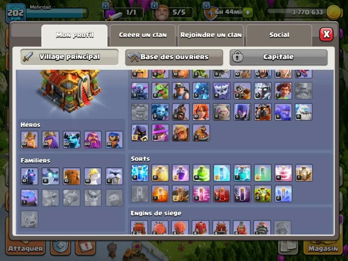 Th 16 max/Hero(82.84.60.60.30) wall 15.16/ Defend strong/300 medal league/ level 202/Lifetime warranty(C2192)