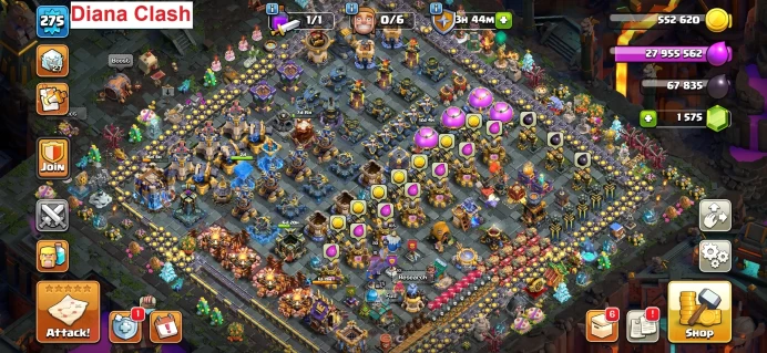 TH18-XP275-(4 Max Heroes-125 Max Walls-1 Map Skin-6 Max Epic Gear-8K Legendary Loot)-6 Hero Skins-1046 Raid Medals-423 League Medals