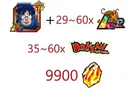 [IOS]DBZ Dokkan Battle GLOBAL -The character in picture + 9900 DS+ 29-60 LR + 35-60 Festival - Account and Password Login