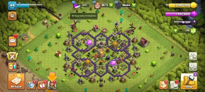 Clash of Clans TH7 Cheapest price WAR STARS MAGIC ITEMS EQUIPMENT EPIC HERO SKIN GEMS
