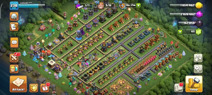 Full warranty-Secure account-Th 18 nearly max-level 238-Magic Items-heroes 95/101/72/70/50 - Android & ios