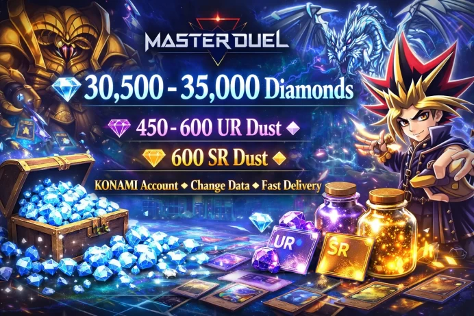 Master Duel 30,500 - 35,000 Diamonds ◈ 450-600 UR Dust ◈ 600 SR Dust ◈ KONAMI Account ◈ Change Data ◈ Fast Delivery