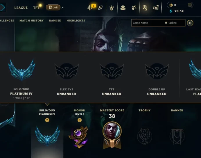 [EUW]S16 PLATINUM IV Account +30 LP GAIN ›20K B.E› Level 37› 30 CHAMPION ›INSANE LOOT ›DAWNBRINGER YONE ›Full Access › 24/7 Live Support 