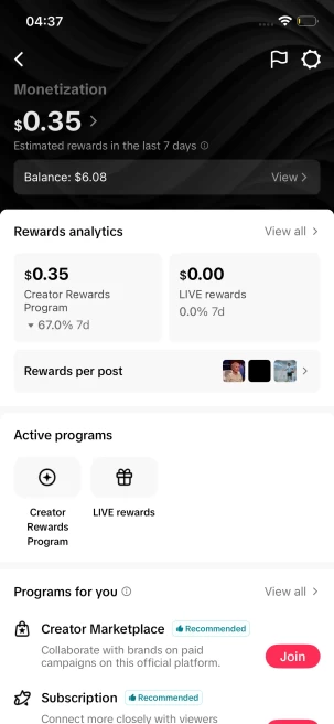 Monetized Account/ 10K Real Followers+120K Real Likes/ Creator Rewards Program Activated/ Live Stream/ Full Access