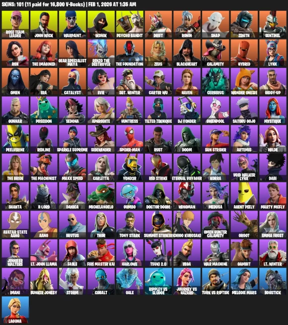 101 Skins | IKONIK | OG STW | John Wick | Psycho Bandit