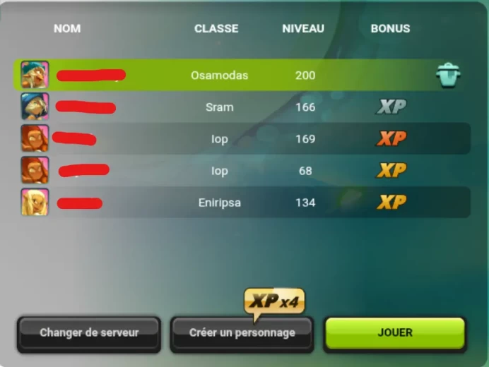 [Blair] Osamodas LVL 200 (5 perso) Bonus Kamas - Non Certifié - Compte UP à la main - Instant Delivery !