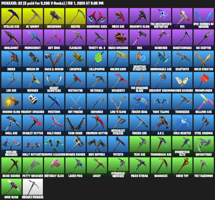 101 Skins + IKONIK + Galaxy + The Reaper + OG STW