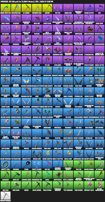 175 Skins | Wonder + IKONIK + Travis Scott + Merry Mint Ax + Leviathan Ax |