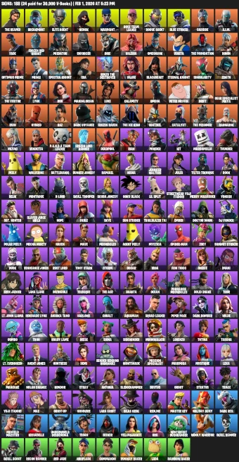 188 Skins og stw + ikonik + The Reaper