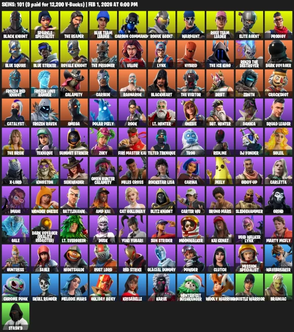 100 Skins | Black Knight, Sparkle Specialist, The Reaper, Floss, Blue Squire, Royale Knight