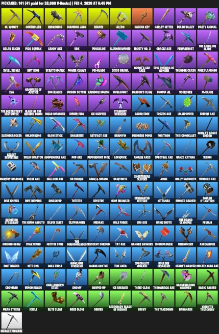 152 Skins | OG Skull Trooper + Black Knight + Travis Scott + The Reaper + OG STW