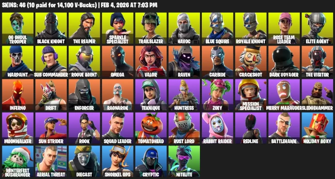 46 Skins - OG Ghoul Trooper - OG Raiders Revenge - Black Knight