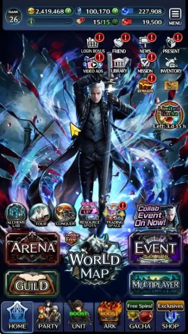 GLOBAL Rank26|Collab DMC (Vergil&V)+TopTierUnits (Telestio,Emperor Soleil,POG Zero,Archbeing Mayly,etc)4LR ARK|CodeOnly(LC1009)