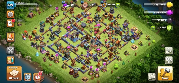 TH 18, TH 17 Almost Max, 13 Equipment Epic, Defense Max, Hero High Level, 4 Hero Skin, Magic Items