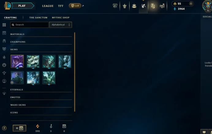 LAN EMAIL CHANGEABLE 95 CHAMPIONS 141 SKINS Prestige K/DA Ahri 2X Prestige Arcanist Zoe Prestige Mecha Kingdoms Garen Dawnbringer Karma