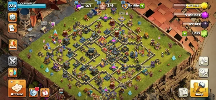 TH 18 Almost Max, 9 Equipment Epic, 2 Map Skin, 7 Hero Skin, Defense Max, Wall Full Max