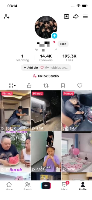 Monetized Account/ 14K Followers+190K Real Likes/ Creator Rewards Program Activated/ Live Stream/ Full Access