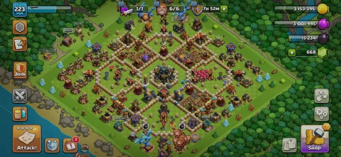 TH 17, TH 16 Max, 8 Equipment Epic, 4 Hero Skin, Defense Max, Wall Full Max, Change Name 500Gems, Magic Items
