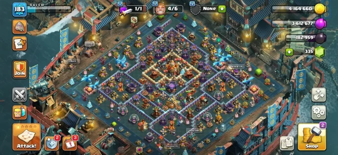 TH 16 Max, 5 Equipment Epic, 1 Map Skin, 8 Hero Skin, Defense Max, Wall Max, Magic Items