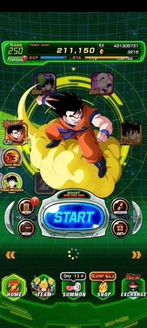 iOS/Android - Global - Rank 250 - Crystal 3216 - Z Coin 431M - Character 285 - Code1439