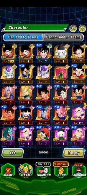 iOS/Android - Global - Rank 250 - Crystal 3216 - Z Coin 431M - Character 285 - Code1439