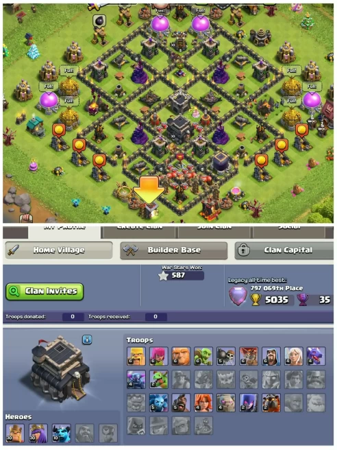 [Legend Hit With Banner By Th9 Max]||6 Digit World Rank||5035 All Time Best||35 Legendary Trophy||Dragon Totem Statue