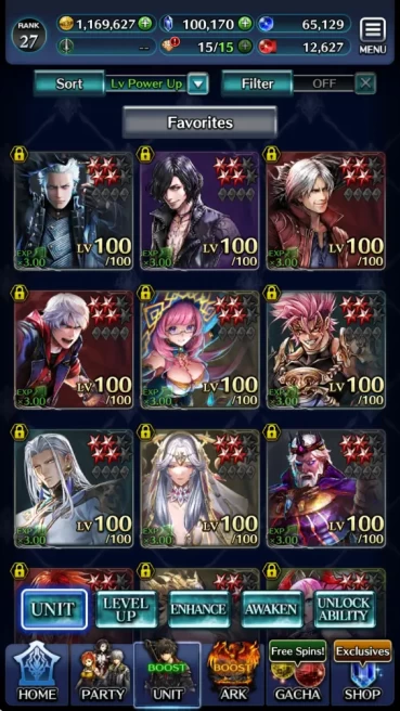 GLOBAL| 100k Crystal| FullCollab DMC (Vergil,Dante,V,Nero) + TopTierUnits (A.Rolland. SMSera, Ryvern,etc)|2UR & 4LR ARK (LC1010)