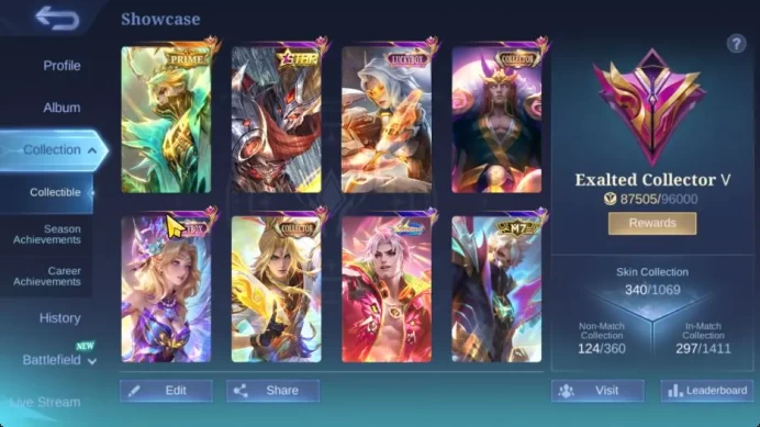 Hero 131|Skin 340|High Glory 89|Prime Granger,CC[Xavier,Valir],LBox[Lunox,Lesley],Haya Star,Etc|TakeEmail|CheckSS(MLBB2005)