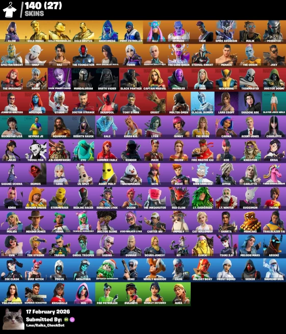 [PC/PSN/XBOX] 140 skins | Glow | Gold Midas | Gold Meowscles | Gold Brutus |  Reaper Axe | Verve |Rage| Introducing... | 600 VB