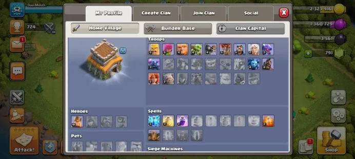 COC TH8 ALL MAX | LEVEL59 | HEROES SKINS | INSTANT RECEIVED 100% SECURED
