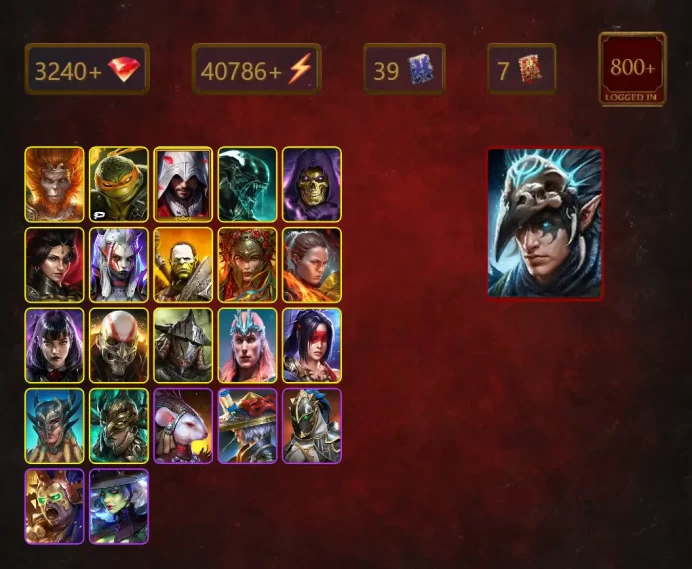 [STARTER]Nais the Shadowthief+Marichka+Wukong+Michelangelo+Ezio Auditore+Xenomorph+Skeletor+Adelyn+Visix+Artak+Ronda+41Epics