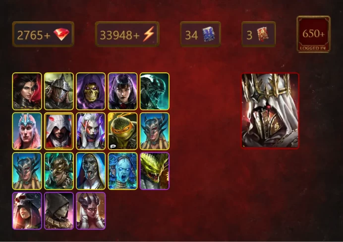 [STARTER]Siegfrund+Siphi+Adelyn+Rathalos+Skeletor+Alice+Xenomorph+Loki+Ezio Auditore+Visix+Michelangelo+Scyl+Scyl+34Epics